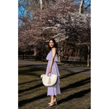 Musselin  Bogenkante Hellblau